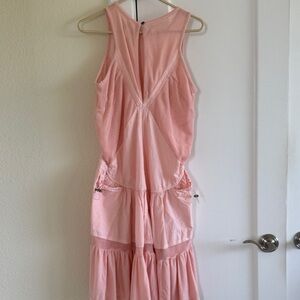 Women’s Sleeveless Pink Tiered Summer Dress